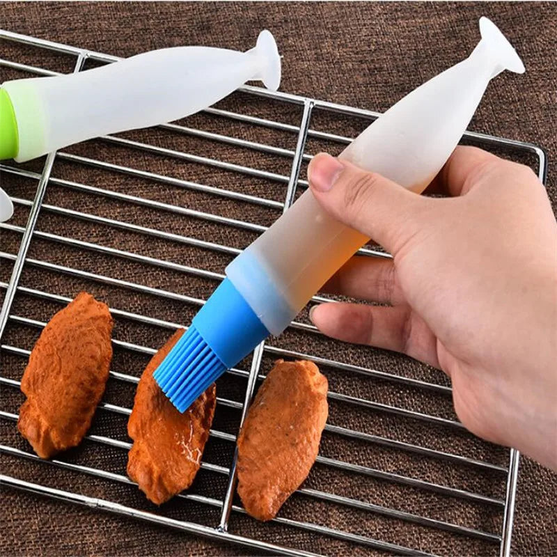 Barbecue Tools Silicone Kitchen Gadgets Portable Temperature Resistant BBQ Basting Brushes Oil Bottle Brush Baking Accessories
