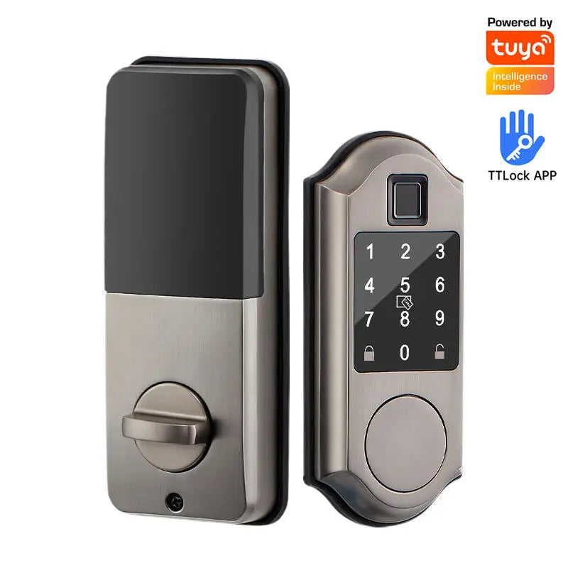 Tuya Smart TT LOCK American Standard Gold Color Built in Fingerprint Deadbolt Smart Keyless Door Lock