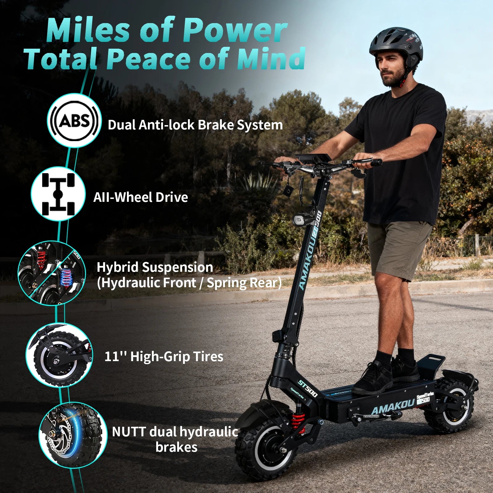 EU USA Stock High-Power 72V 9000W Brushless Lithium Battery 150kg Dual-Motor 80 km/h 100 Range 11-Inch Foldable Scooter AMAKOU