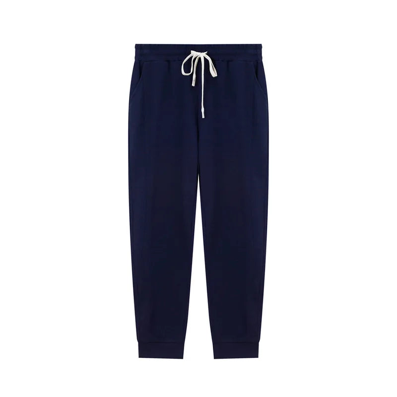 Men's 300gsm Cotton Retro Casual Sweatpants Loose Sports Pants Elastic Waist for Running Jogger Trousers