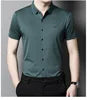 Liu Ming Summer Fashion Casual Men's Tops Shirts Single Breasted Solid Color Short Sleeve With Turn-Down Collar