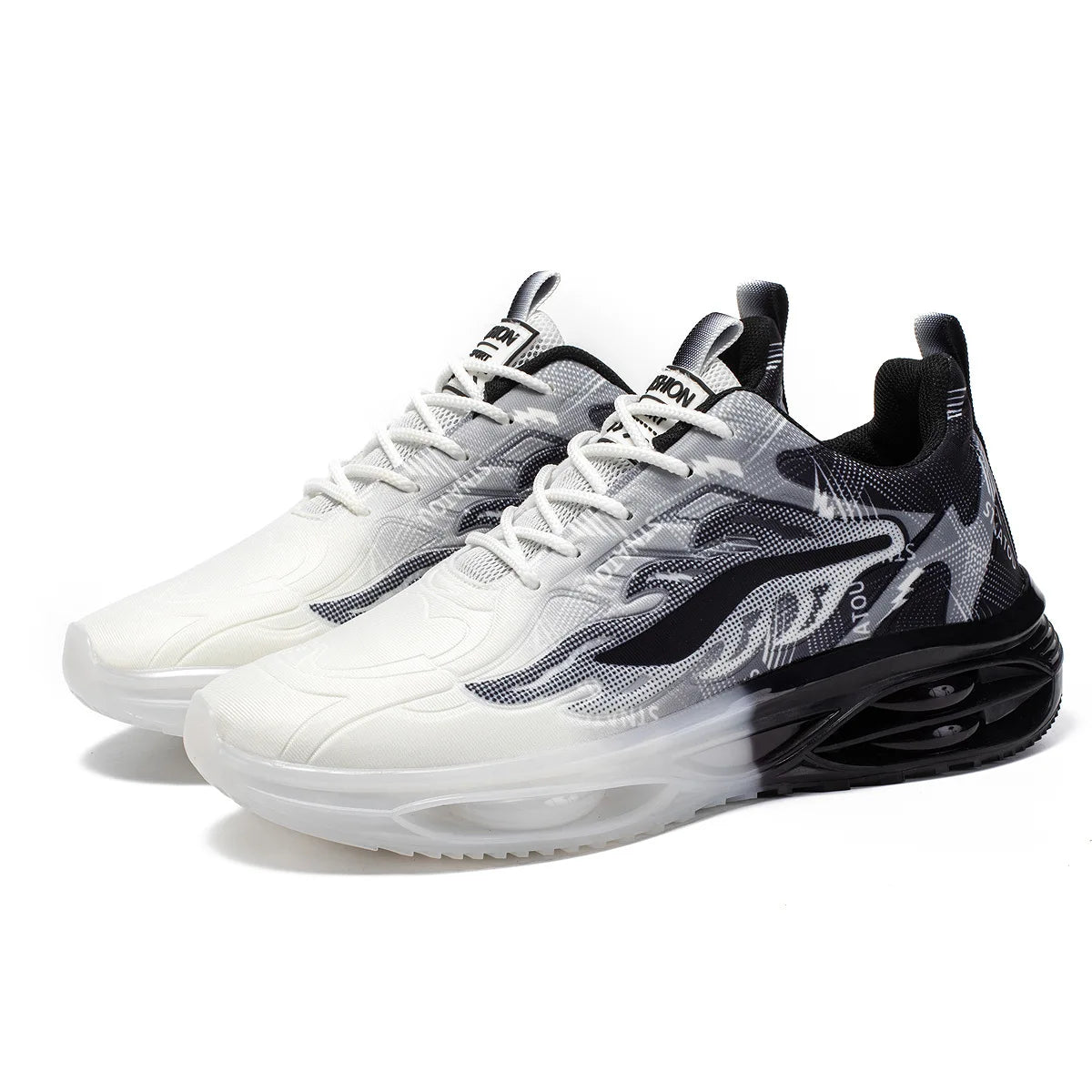 Korean Version Fashionable Running Men's Gradient Couple Sports Shoes TPU Lightweight Mesh Casual Trendy Height-increasing