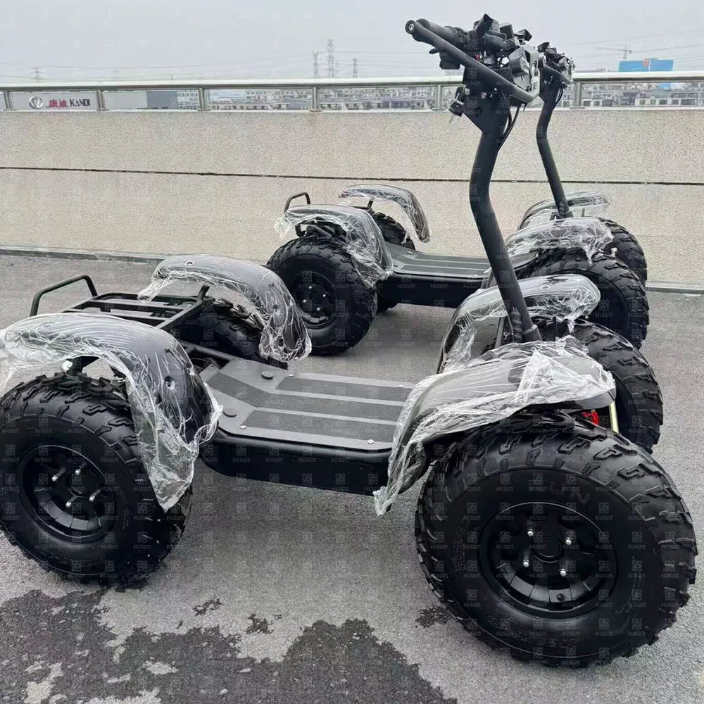Off-Road Electric ATV 4WD 6000W 50Ah Battery 75km/h All Terrain Scooter Rugged Tires Powerful Outdoor Adventure Ride