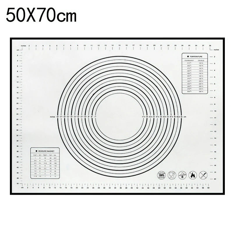 80/70/60cm Large Silicone Rolling Dough Mat Non-Stick Pizza Pastry Baking Mat Oven Sheet Liner Non-Slip Placemat Kitchen Gadgets