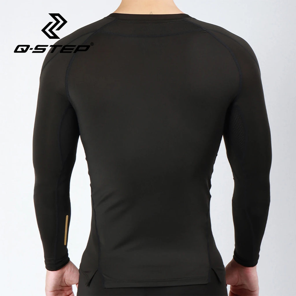 Men's Long Sleeve Winter Compression Top Quick-Drying Fleece-Lined High Elasticity for Basketball Fitness Sports Training