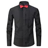 French Cuff Sleeves Party Dinner Wedding White Tuxedo Shirt With Bow Tie