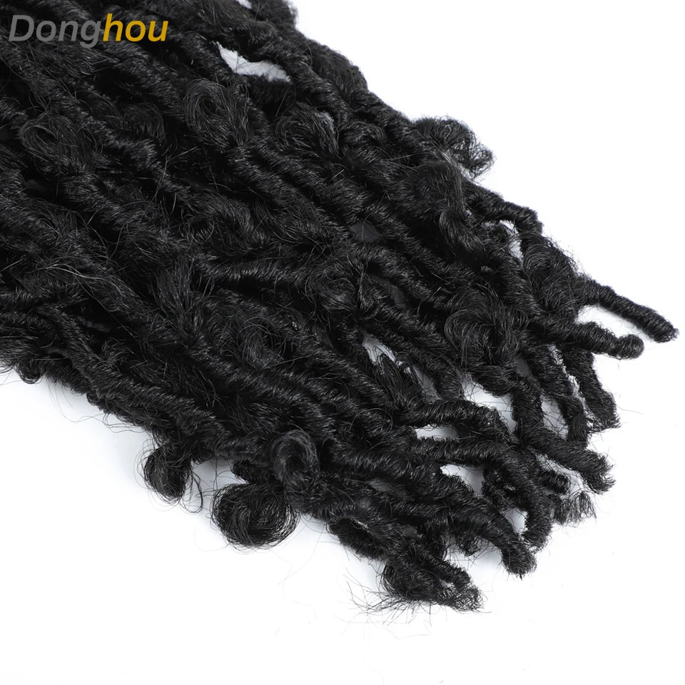 18 24 36 Inch Butterfly Faux Locs Crochet Hair Synthetic Meche Butterfly Locks Crochet Braid Distressed Soft Locs Crochet Hair