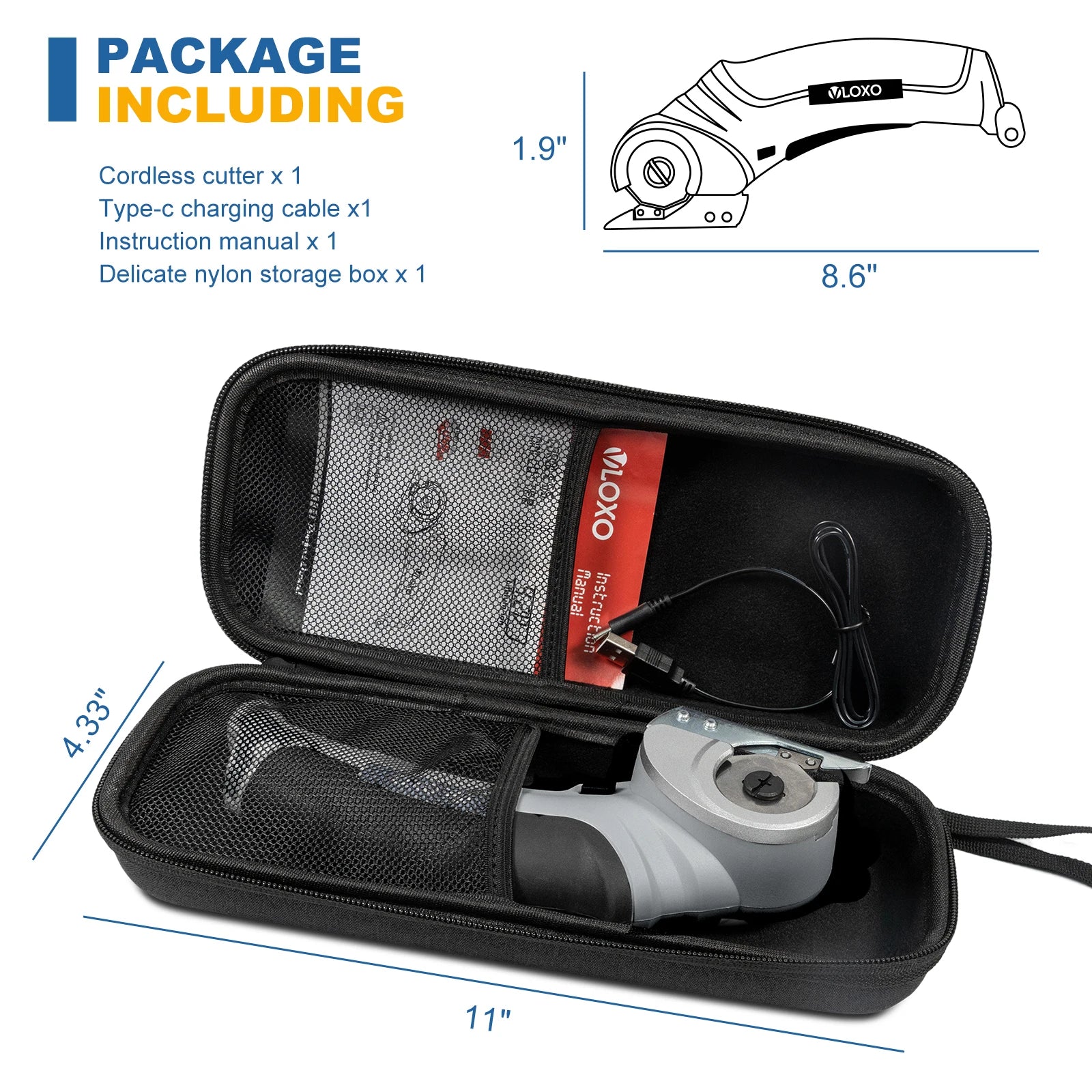 Electric Rotary Scissors Fast Charging 4.2V 2000mAh Industrial Professional Wireless Textile Leather Cutter Bulk Wholesale Made