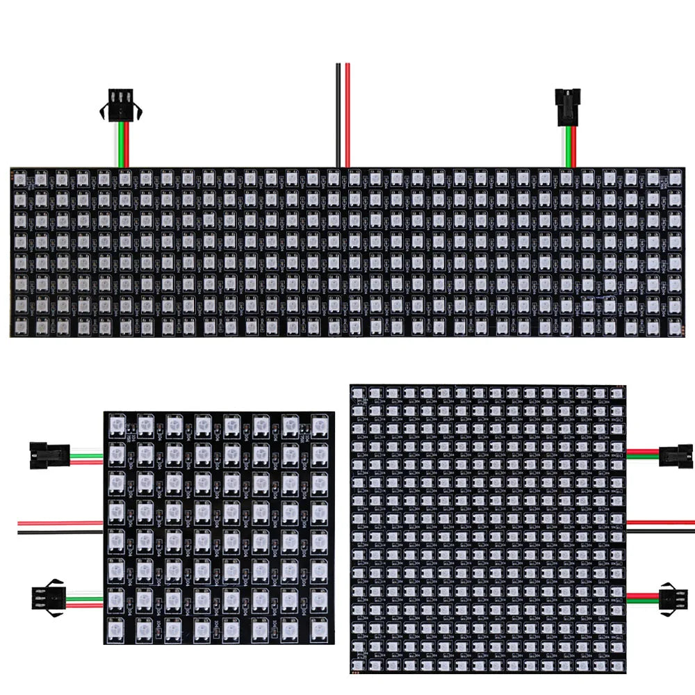 WS2812B LED Digital Flexible Individually Addressable Panel Light WS2812 8*8 16*16 8*32 Pxiels Module Matrix Screen DC5V