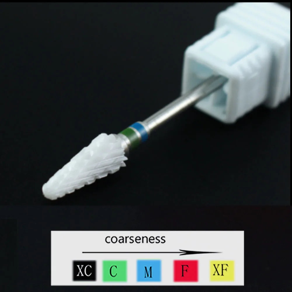 Ceramic Nail Drill Bit Milling Cutter for Electric Manicure Drill Bits Flame Corn Files for Pedicure Machine Polish Accessory