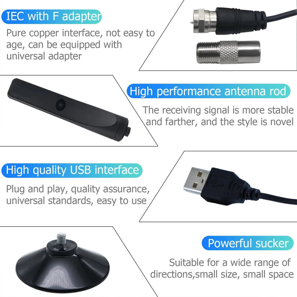 New 4K DTMB Digital TV Antenna Receiver Indoor and Outdoor HD Terrestrial Wave HDTV Antenna with Vertical Polarization