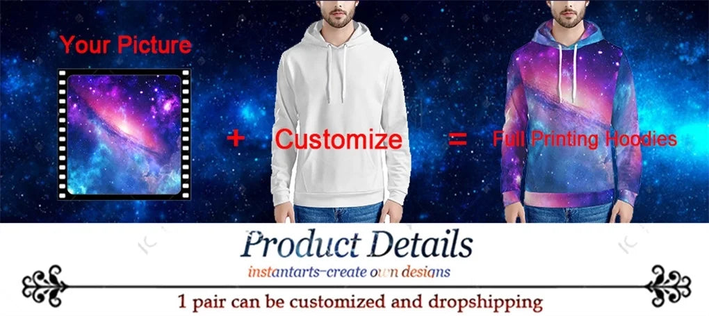 Men's Hoodies Custom Blue Polynesian Pohnpei Tribal Designer Sweater Boy Casual Oversized Hoodies Sweater