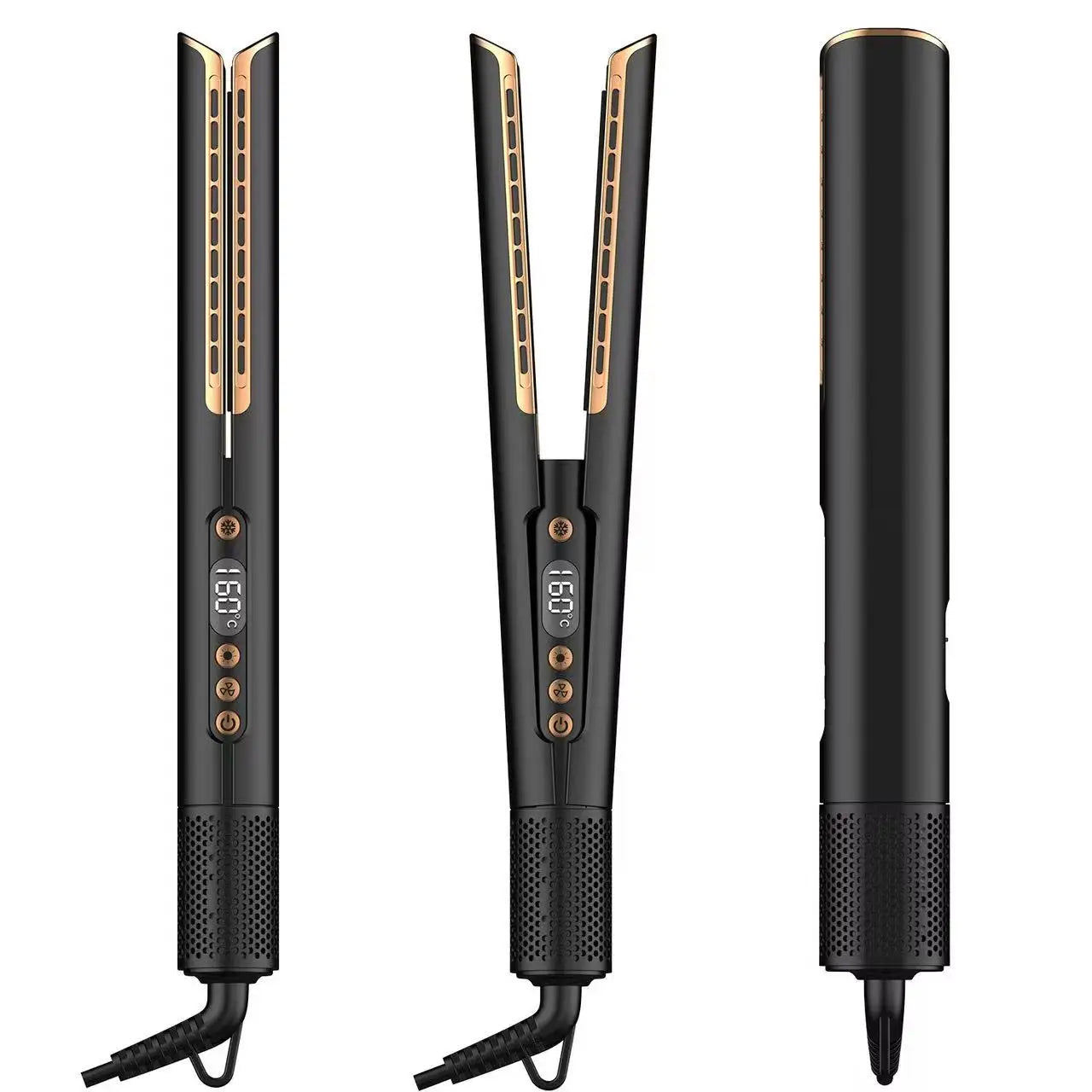 2 in 1 Multi Hair Styler Wet to Dry Fast Airflow Hair Straightener LED Display Electric Ceramic Plate for Household Use HT01