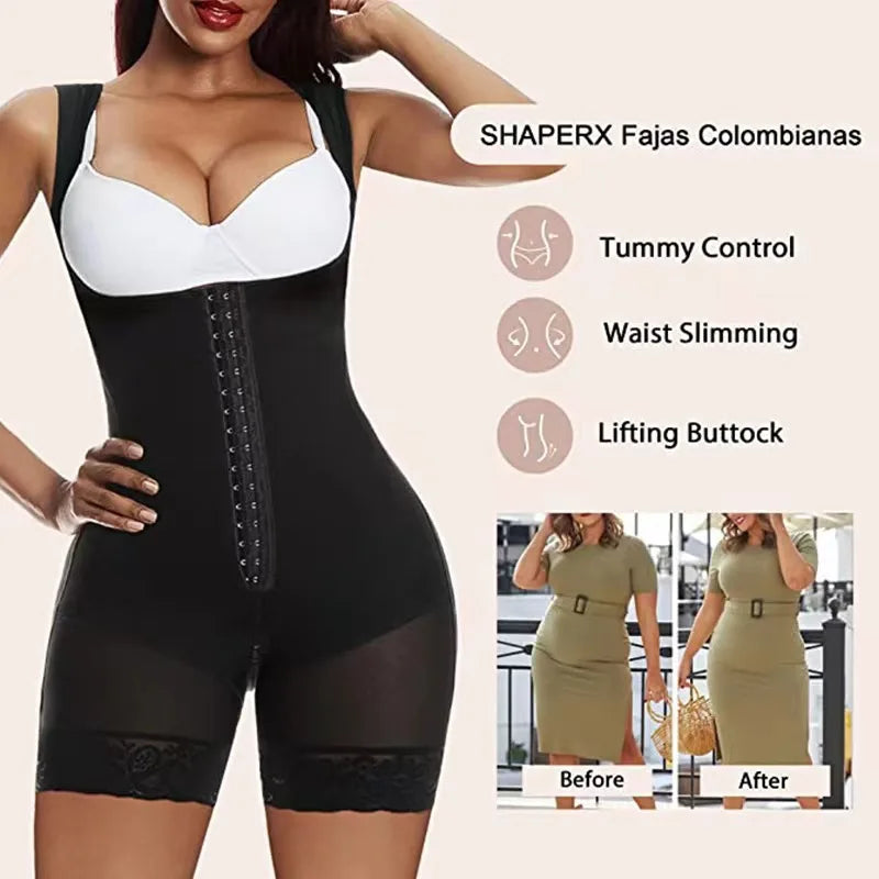 High Compression Shapewear BBL Body Shaper Free Waist Trimmer Belt Adjustable Back Support Breathable Fat Burner Butt Lifter