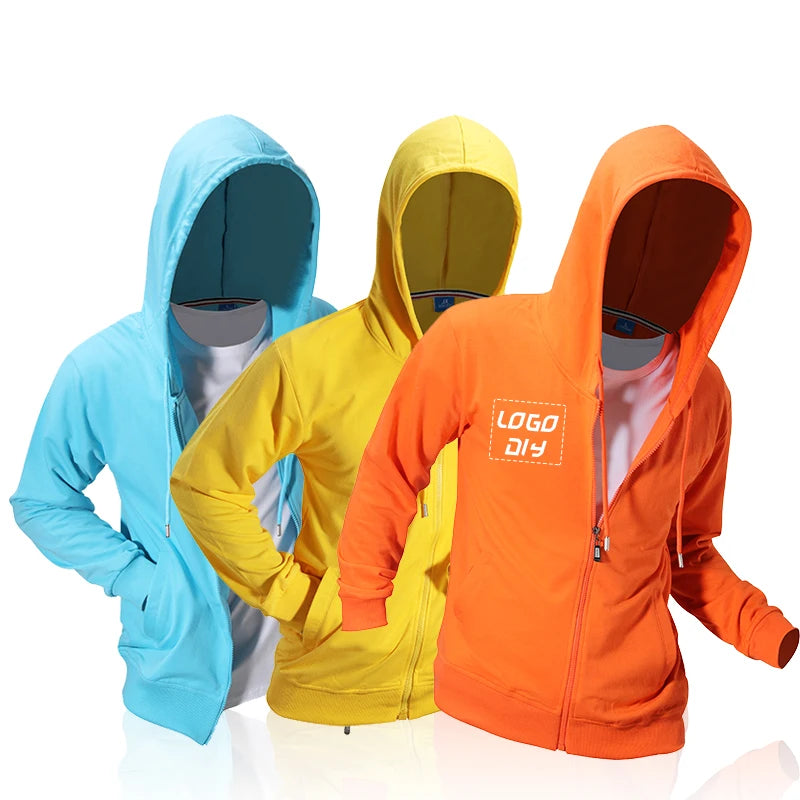 Comfortable Fabric Cotton Men's Hoodies Zipper up Hooded Sweatshirts Support Custom Printed logo Sweater