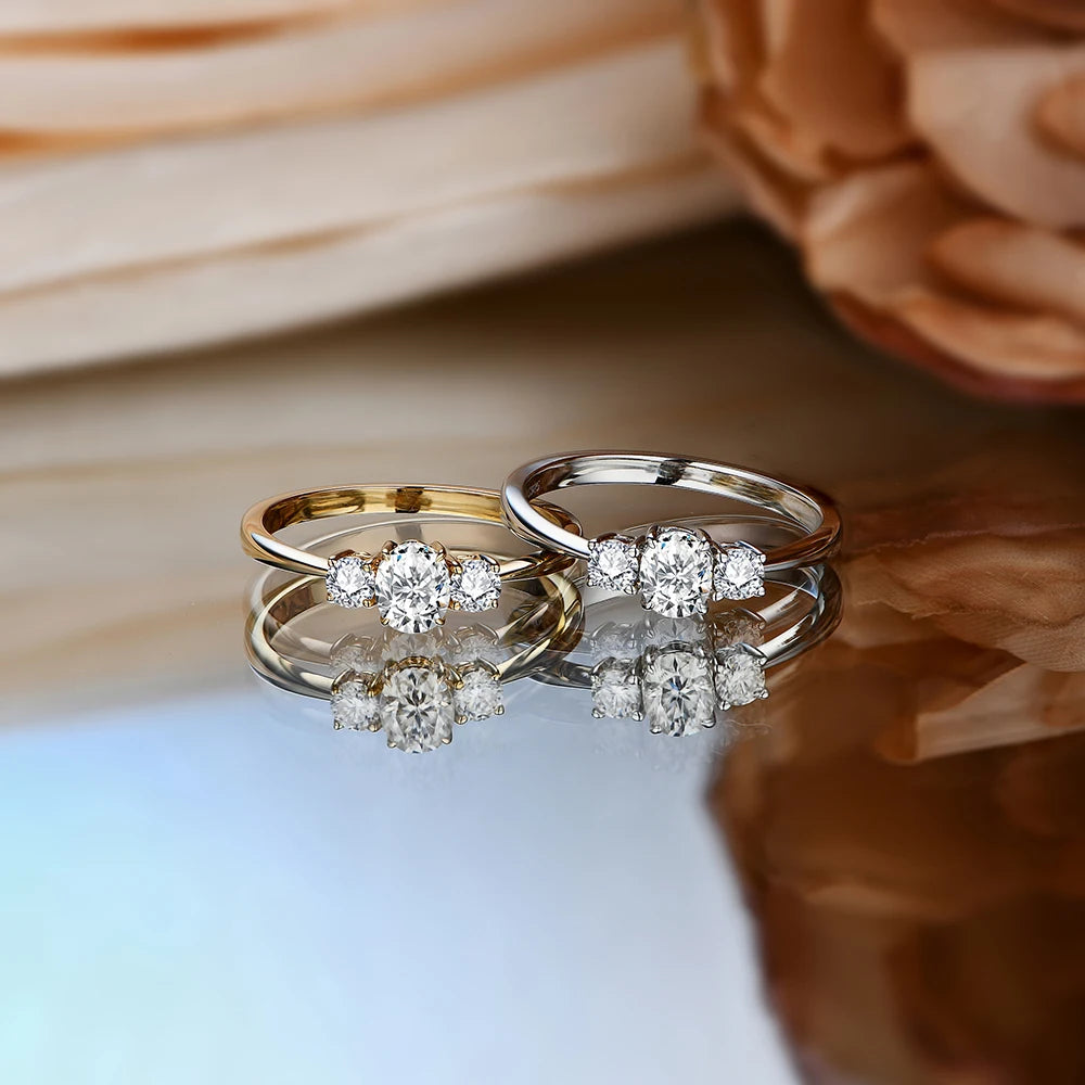 High Quality Moissanite Jewelry Rings Moissanite Diamond Gemstone Claw Setting 925 Sterling Silver Rings