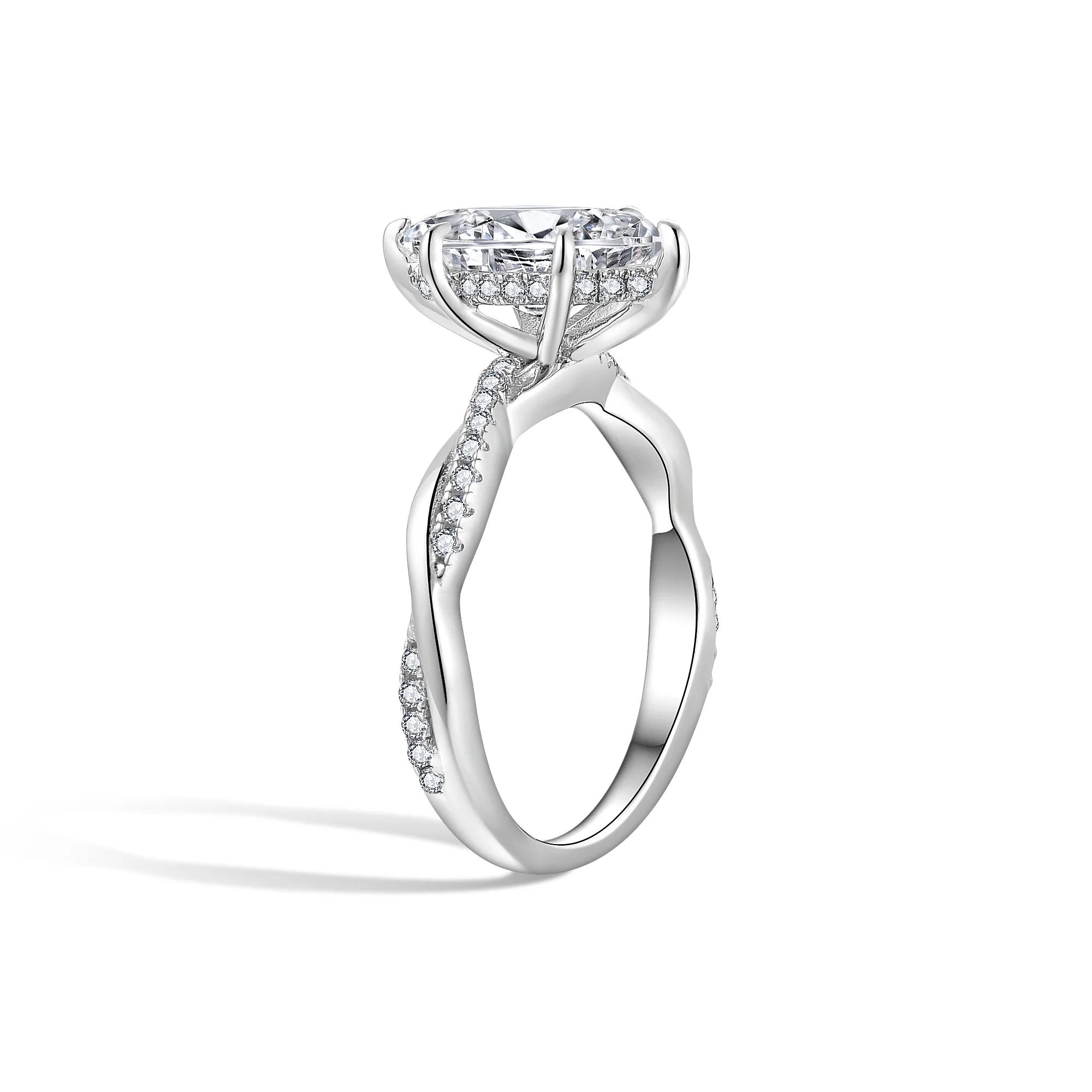 Ruizuan Gold Plated Fine Jewelry for Women Claw Setting 2 Carat Thin Rings GRA Certified Wholesale Dropshipping Suppliers
