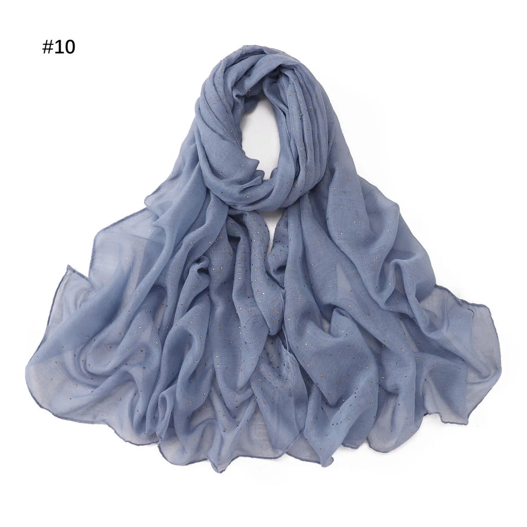 Zifeng OME Travel Photo Art Pure Color Full Star Hot Diamond Cotton Linen Monochrome Cape Scarves & Shawls