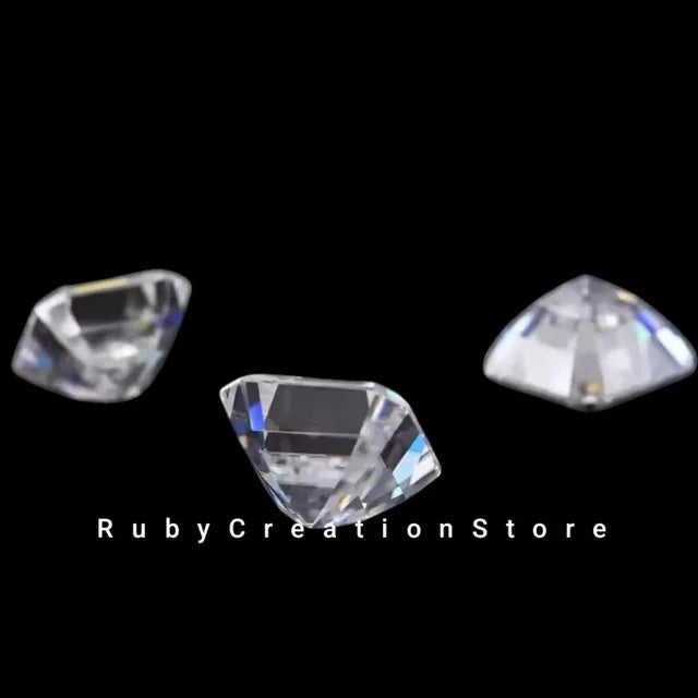Perfect Asscher Cut Polished White Moissanite Loose Stone VVS1 Clarity 4mm Gemstone for Jewelry Making