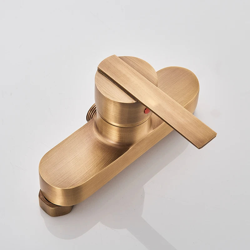 Rainfall Bathroom Shower Set Brass Antique Shower Mixers with Handshower Single Handle Wall Mounted Shower Faucet Tap