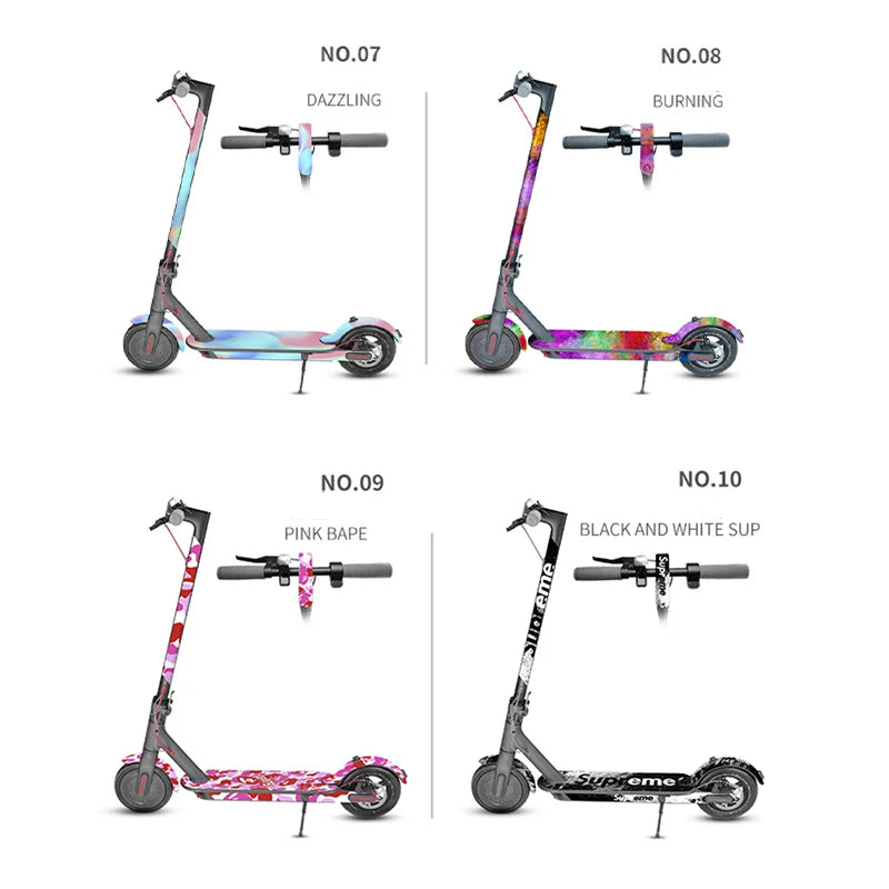 Electric Scooter Full Body PVC Sticker DIY Skateboard Sticker Scooter Pedal Stickers Decal For Xiaomi M365/PRO
