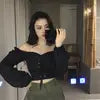 Womens Off Shoulder Top Long Sleeve Ruffle Vintage Blouse With Puff Sleeves Lace up Ladies Tops Bandage Crop Tops