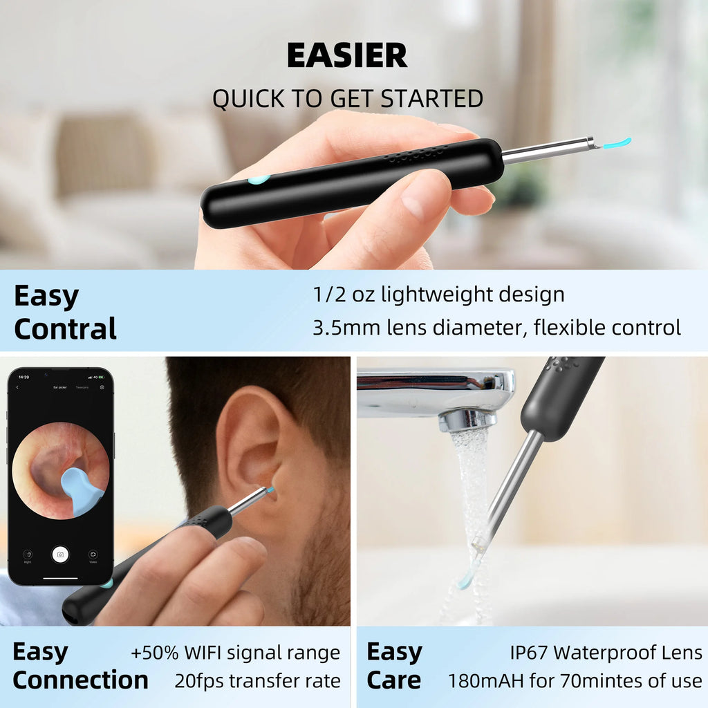 For R1 Hot Visual Ear Endoscope Ear Cleaner with HD 1920x1080P 30fps 3-Axis Gyroscope Camera-Product Entry Into CVS Pharmacy