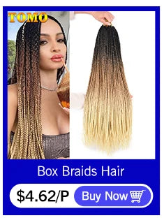 TOMO Synthetic Crochet Hair Box Braids 22Roots Colored Braiding Hair Extensions 24Inch Rainbow Ombre Crochet Braids Pink Red