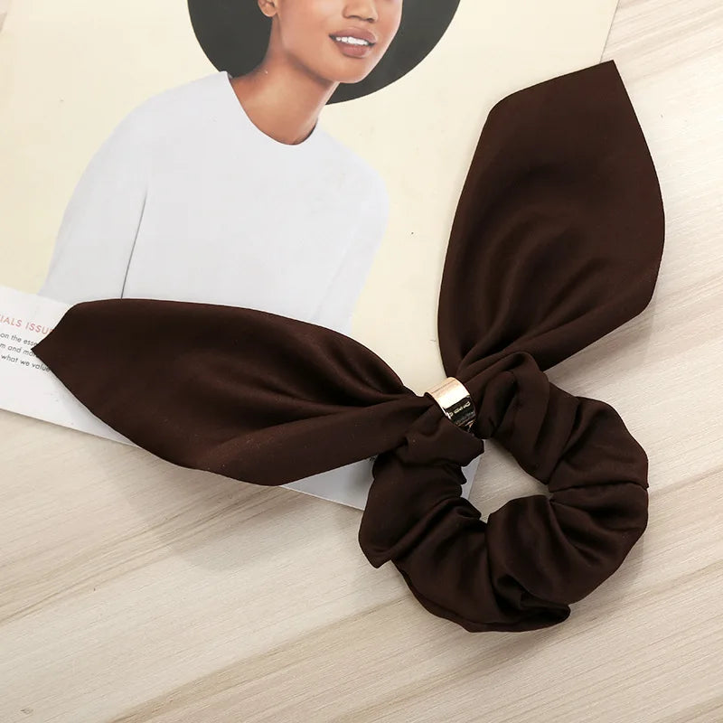Cute Rabbit Ear Floral Women Hair Accessories Elastic Hair Band Hair Rope For Girls Rubber Band Tie Hair Scrunchies