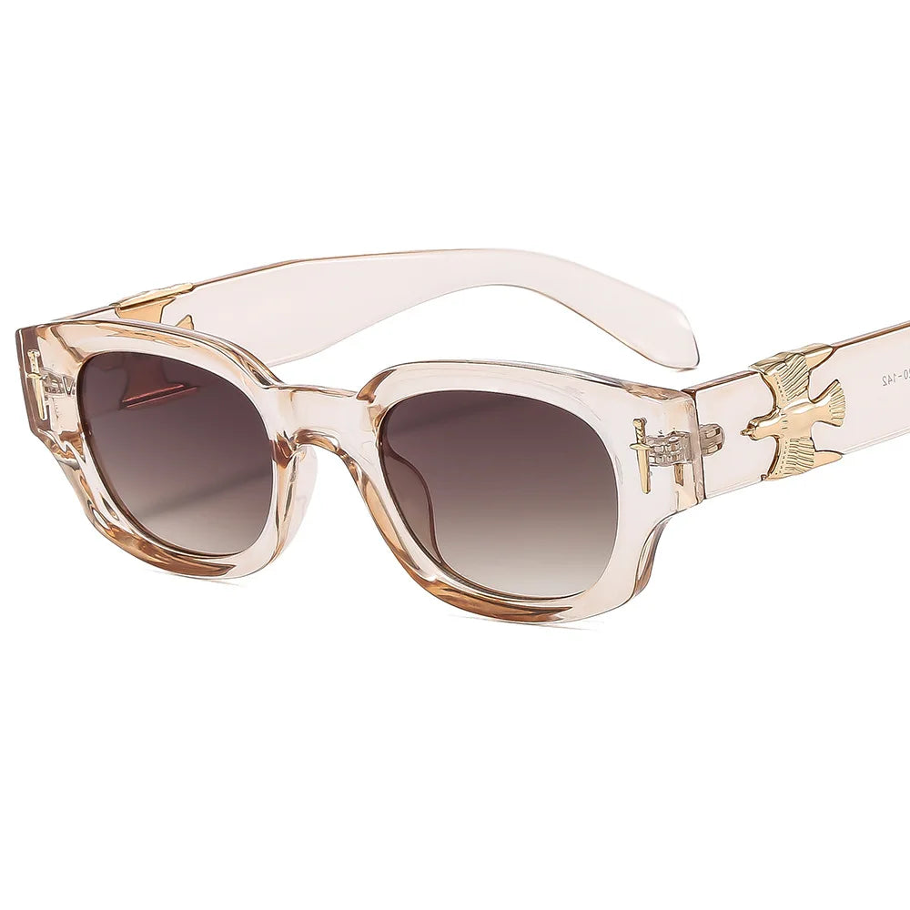 Sunglasses 2024 Fashion Small Cat Eye Eyewear High Quality Frame Custom Women Metal Decoration Sunglasses Wholesale UV400