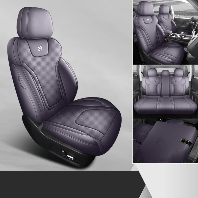 Jetour T1 Luxury Full Car Seat Cover Set with Napa Leather & Fabric All-Season 5-Piece Custom Full Set