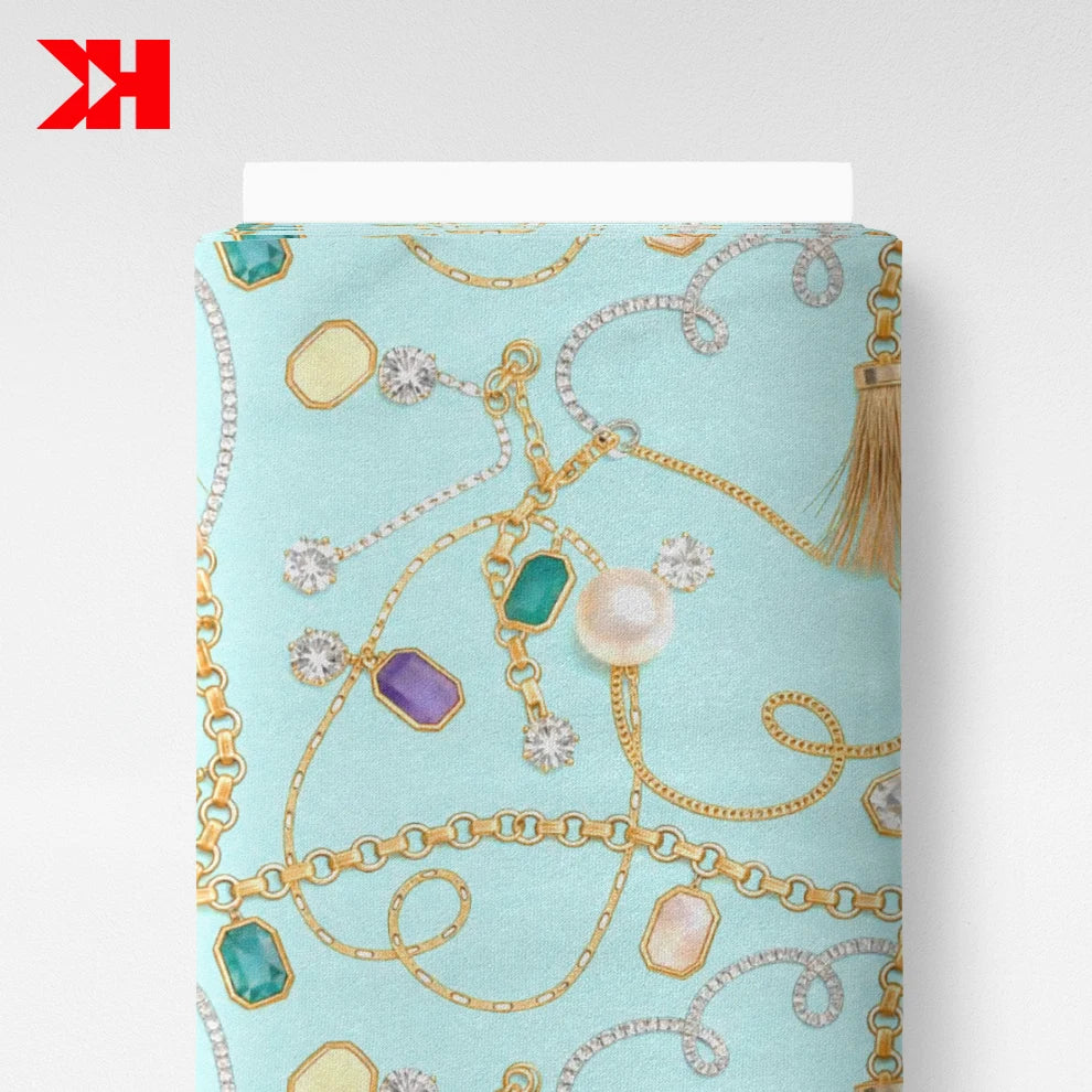 2026 New Arrivals 100% Cotton Soft Lawn Fabric Custom Chains Printed for Women Dress