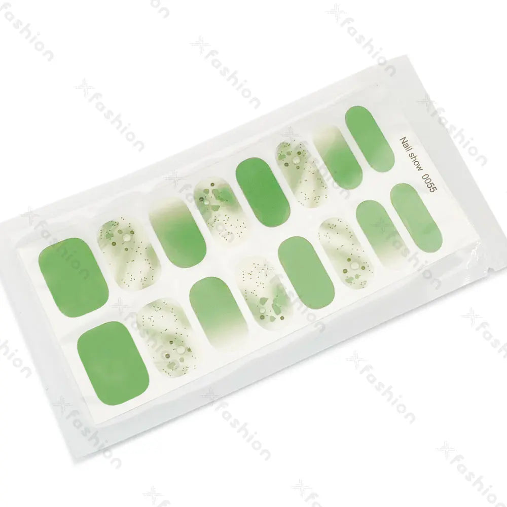 Hot Sale 16 Tips Solid Color Semi-Cured Gel Nail Stickers UV Light Durable Waterproof Long-Lasting Gel Nail Stickers Wholesale