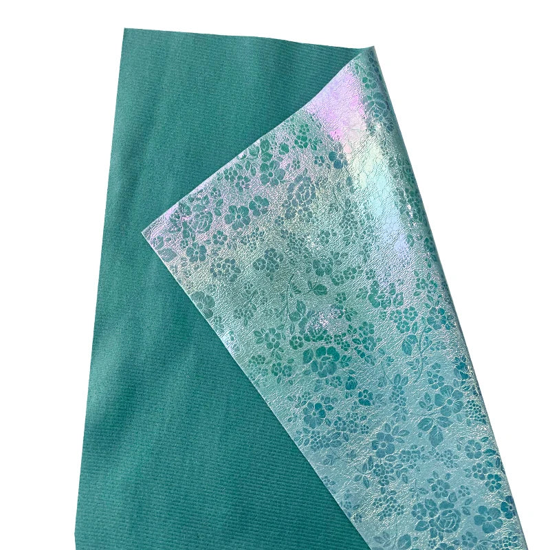 0.6mm Magic PU Leather Flower Printing Faux Leather Waterproof Smooth Material for Bag Sofa Decorations