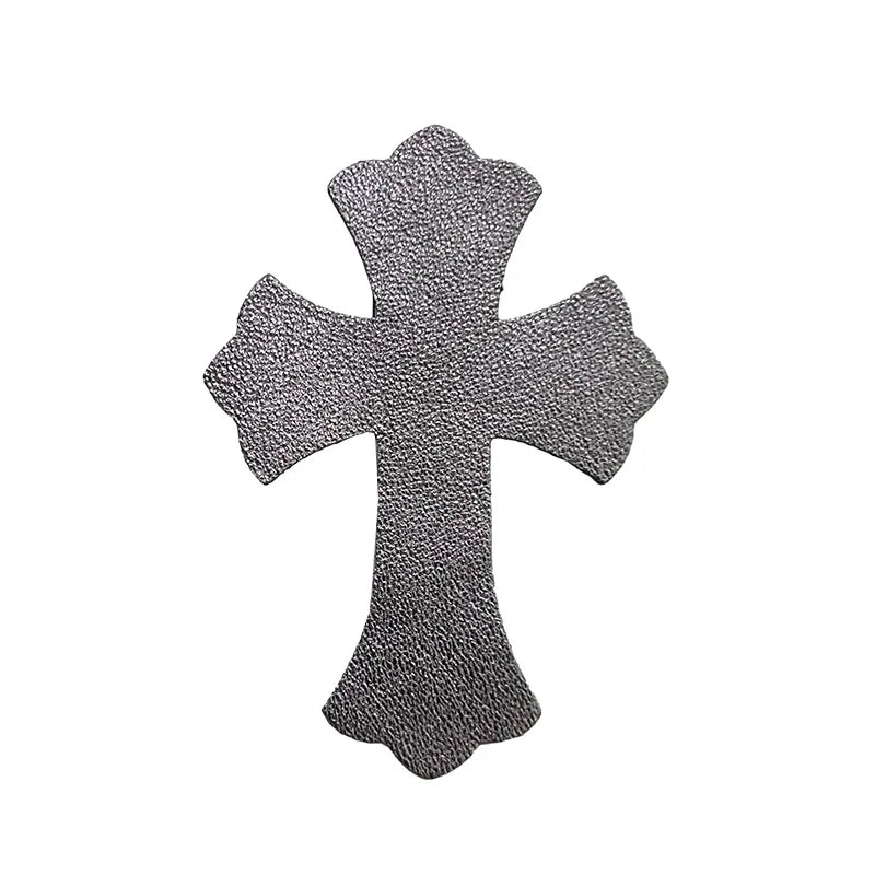 4.5*6.5cm Sheepskin Leather Patch With Cross Shaped Leather Label Genuine Leather DIY With Multiple Colors-106-182