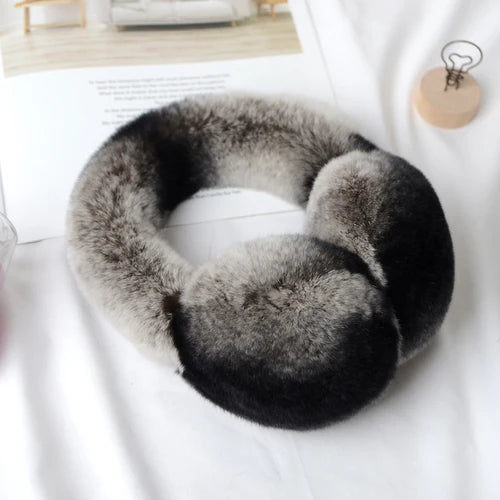 Natural 100% Rex Rabbit Fur Earmuffs Women Fashion Men Warm Russia Winter Real Fur Earmuffs Children Ear Cover fur Earlap Girl