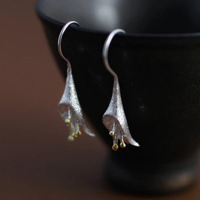 EZ06 925 Silver Flowers Earrings for Women Elegant Lady Prevent Allergy Silver 925 Earings Fashion Jewelry
