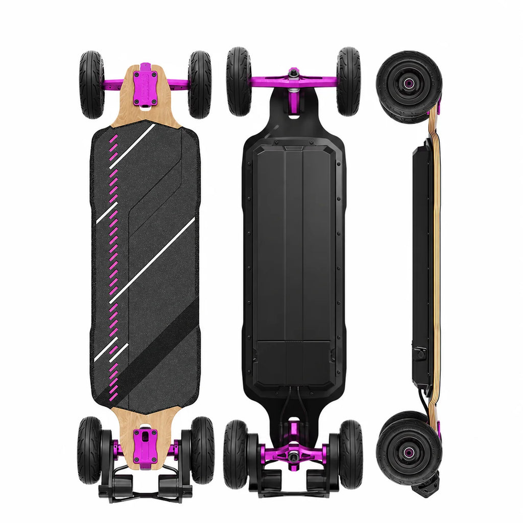 Dual for 4500W Hub Motor All-Terrain Electric Longboard Wood Deck 160x55mm Pneumatic Tire CNC RKP Truck 648/864Wh Battery Max