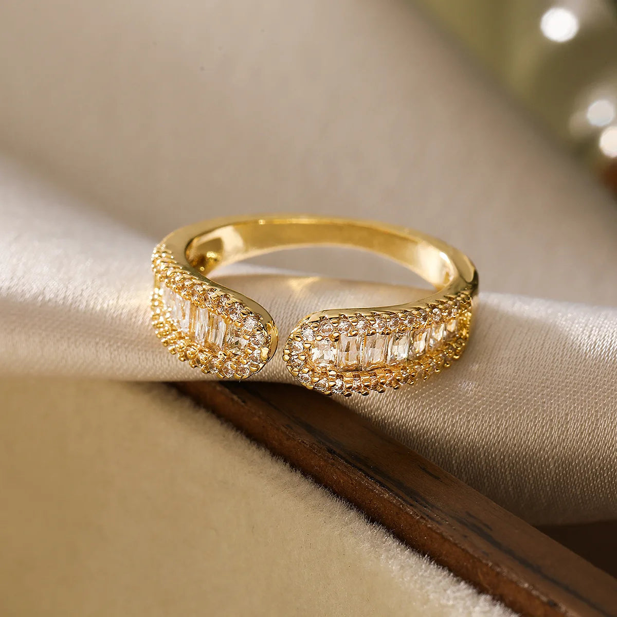 Stocks Cheap Brass Cz Ins Style Fashion Women Adjustable Rings