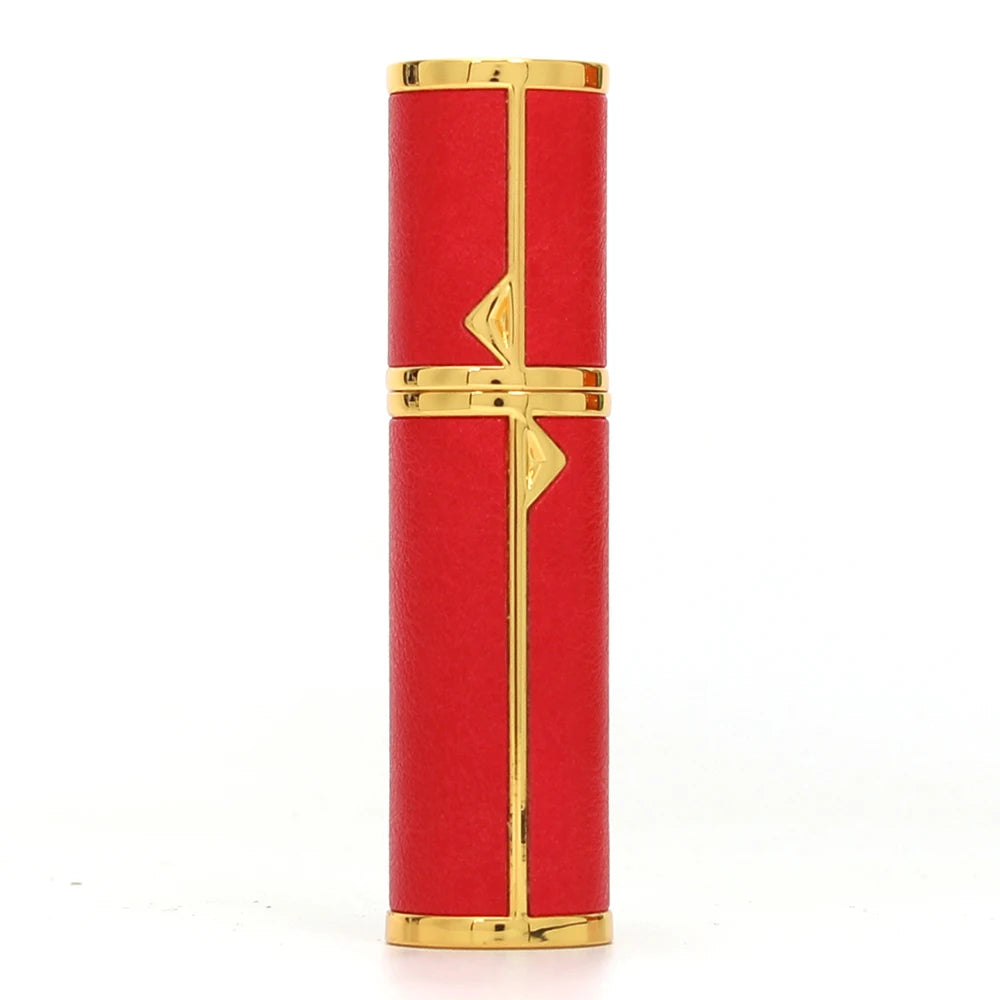 Hot Selling Luxury 5ml Mini Perfume Bottles High Quality Portable Leather Case with Refillable Pump Sprayer Metal Base