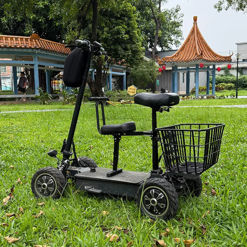 Wheel Electric Mobility Scooter for Seniors & Kids, Safe Folding Commuter Board with Dual Brakes, Comfortable Adult E-Skateboard