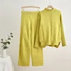Pullover Thick Knit Sweater Casual Fashion Set Women's Autumn and Winter Loose and Lazy Wide Leg Trouser Set