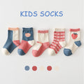 5 Pairs/Lot Toddler Socks Newborn Baby Soft Prewalker Spring Cotton Girl Kids Autumn Infant Cartoon Striped Print Sock 0-12Y
