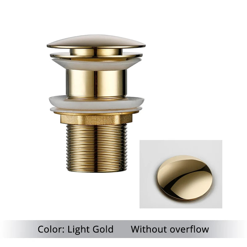 Bathroom Basin Gunmetal Pop-Up Drain Waste Stopper Sink Accessories Solid Support Round Bathtub Brass Flush Drain