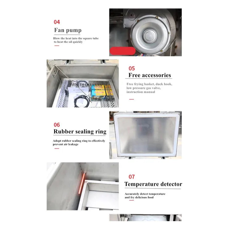 Commercial New 30kg Gas Pressure Fryer Chicken Deep Fryer Broaster Stainless Steel Fast Food Equipment High Productivity Save
