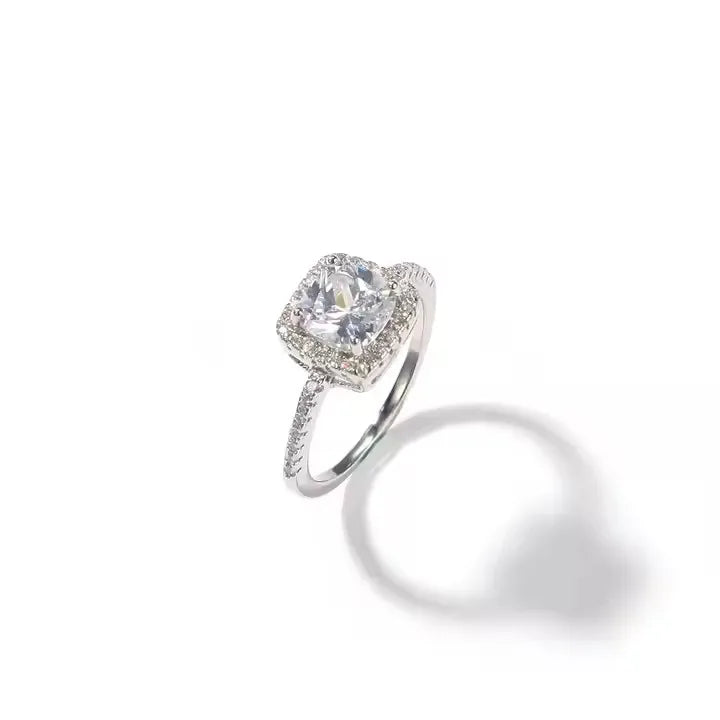 Pink Baguette CZ Rings Iced Out Finger Ring Women Man Fashion Jewelry