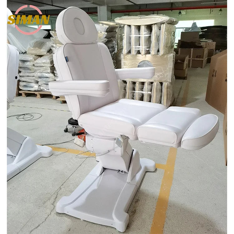 Siman Factory Wholesale 4 Motors Electric Massage Bed Remote Foot Control Lift Tilt Swivel Salon Furniture Low MOQ