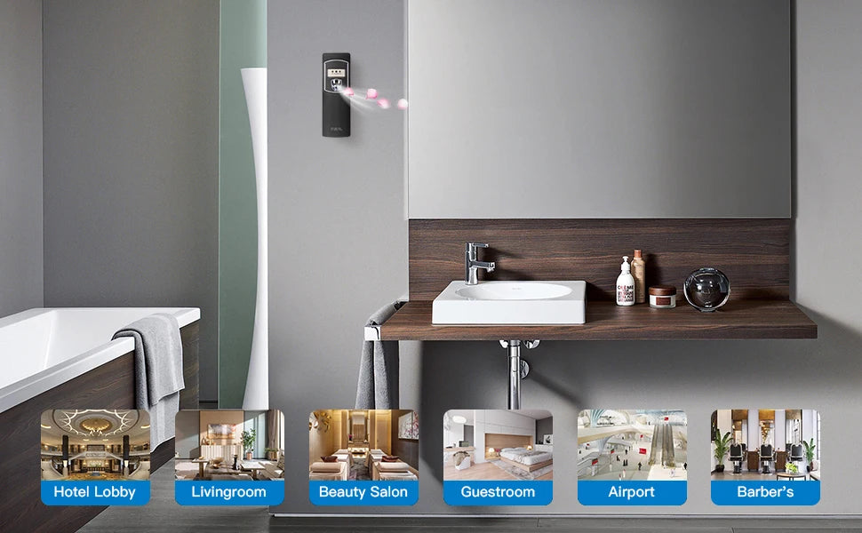 SVAVO Automatic Aerosol Dispenser Wall Mounted Light Sensor Timing Air Freshener Auto Perfume Dispenser for Home Toilet