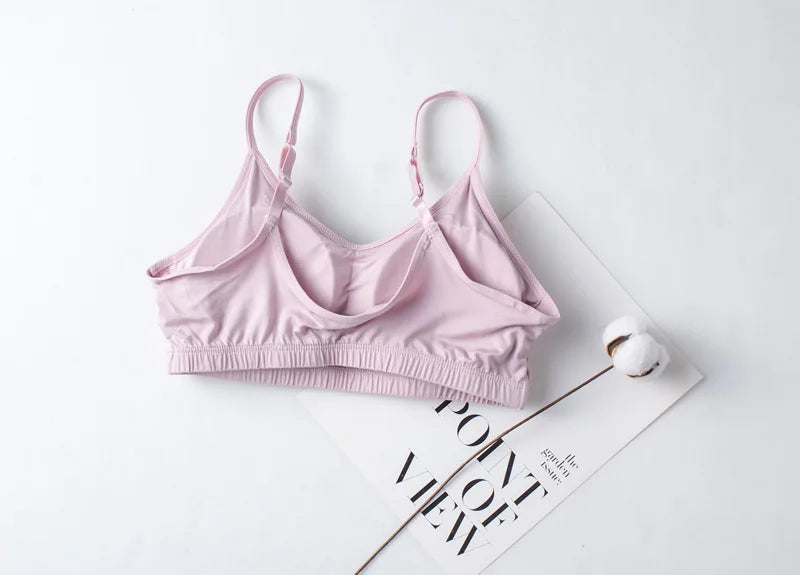 Spring/Summer Ladies Pajamas Sling + Shorts Modal With Chest Pad Solid Color Homewear Set Pajamas Sleepwear Lingerie