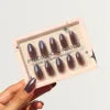 30 Pcs French Minimalist High-end Feel Coated Short Almond Shape Acrylic Press on Nails Customize Dropshipping False Nails GD11